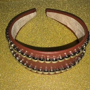 Free People Showstopper Hard Leather Studded Headband